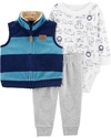 CONJUNTO 3 PECAS CARTERS COLETE LISTRADO FLEECE