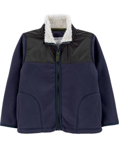 AGASALHO CARTERS FLEECE E GOLA SHERPA MARINHO