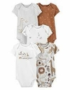 KIT 5 BODYS CARTERS SAFARI LEAO, GIRAFA, KOALA...