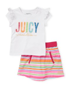 CONJUNTO 2 PECAS JUICY COUTURE SAIA LISTRADA