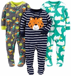 MACACAO FLEECE SIMPLE JOY BY CARTERS TIGRE, HEROIS E URSO "3 UNIDADES"