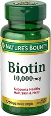 BIOTIN 10,000 MCG - NATURE'S BOUNTY - 120 TABLETES