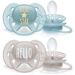 CHUPETA ULTRA SOFT BPA FREE 6-18 MESES AVENT HELLO E LITTLE STAR