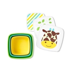 KIT 3 POTES DE LANCHE ZOO SKIP HOP GIRAFA