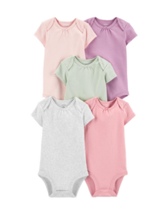 KIT 5 BODYS CARTERS LISO ROSA