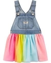 VESTIDO JARDINEIRA OSHKOSH JEANS COM RAINBOW