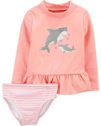 CONJUNTO 2 PECAS CARTERS SHARK CORAL COM PROTECAO UV