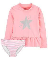 CONJUNTO 2 PECAS CARTERS ESTRELA CORAL COM PROTECAO UV