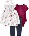 CONJUNTO 3 PECAS CARTERS AGASALHO FLORAL COM BOTAO