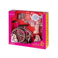 OUR GENERATION HEALS ON WHEEL - CONJUNTO DE ACESSORIOS PARA CADEIRA DE RODAS - Babies Planet