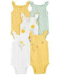 KIT 5 BODYS CARTERS REGATAS ABELHA AMARELO