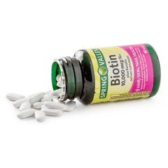 BIOTIN SPRING VALLEY 10,000 MCG PLUS KERATINA, 60 TABLETES EUA - comprar online