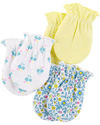 KIT 3 PARES LUVINHAS CARTERS 0-3 MESES FLORAL AMARELO