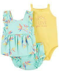 CONJUNTO 3 PECAS CARTERS ESTAMPA ARARAS - Babies Planet