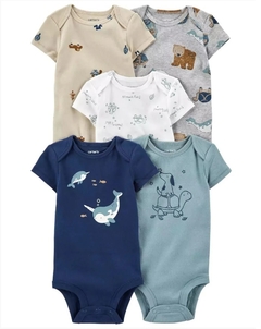 KIT 5 BODYS CARTERS BALEIA UNICORNIO