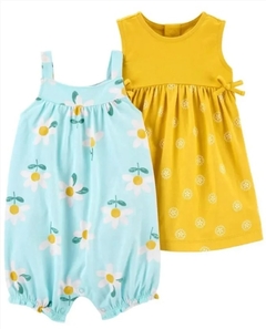 KIT 2 VESTIDO E ROMPER CARTERS FLORAL - comprar online