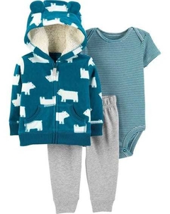 CONJUNTO 3 PECAS CARTERS AGASALHO FLEECE URSOS - comprar online