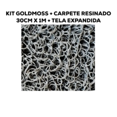 Kit Carpete Vazado GoldMoss 30cm x 1m + Resinado + Tela Expandida