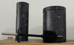 Set Cesto y Escobilla para baño Negro Constelaciones - CASA con ONDA