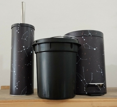 Set Cesto y Escobilla para baño Negro Constelaciones - tienda online