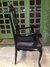 Cadeira Antiga Revestida Em Corino Preto Estilo Vithoriano na internet