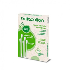 Cotonete Ecológico Vegano - 75un - Bellacotton - Biodegradável e Compostável
