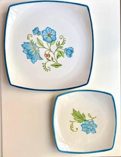 Fuente de porcelana cuadrada - Diseño Anémonas