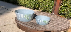 Bowl Light Blue Leaves - Espacio C