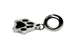 Berloque Patinha Dog Resina Preta Aço - BQAÇ0041 - comprar online