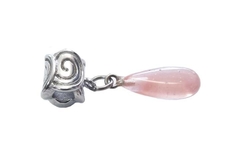 Berloque Pedra Quartzo Rosa Aço - BQAÇ0096 - comprar online