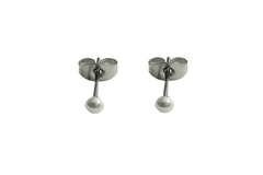 Brinco Micro Pérola 2mm Aço - BRAÇ0013