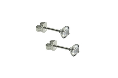 Brinco Zircônia Redonda 5mm 4 Garras Aço - BRAÇ0016 - comprar online