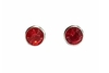 Brinco Strass Vermelho 8mm com Borda Aço - BRAÇ0212