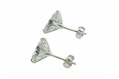 Brinco Zircônia Redonda 4 Garras 12MM Aço - BRAÇ0213 - comprar online