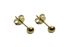 Brinco Mini Bola 3mm Folheado Ouro - BRFO0149 - comprar online