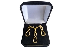 Conjunto Infinito Irregular Folheado Ouro c/Caixa - CJFO0042