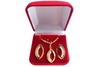 Conjunto Navete com Strass Folheado Ouro c/Caixa - CJFO0047