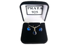 Conjunto Gota Azul Royal Prata 925 c/Caixa - CJPR0010