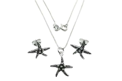 Conjunto Estrela do Mar Prata 925 c/ Caixa - CJPR0023 - comprar online