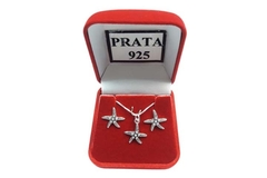 Conjunto Estrela do Mar Prata 925 c/ Caixa - CJPR0023