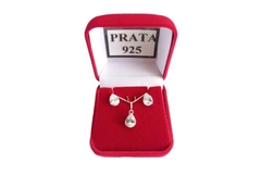 Conjunto Gota Zircônia Prata 925 c/ Caixa - CJPR0026