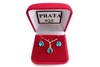 Conjunto Gota Pedra Verde Aquamarine Prata 925 c/Caixa - CJPR0032