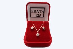 Conjunto Estrela Zircônia Prata 925 c/Caixa - CJPR0008 - comprar online