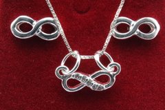 Conjunto Infinito c/ Micro Zircônia Prata 925 c/Caixa - CJPR0006 - facejoias.com.br