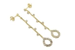 Brinco Corrente Gota Strass Folheado à Ouro - BRFO0202 - comprar online