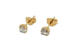 Brinco Mini Strass Cristal 4 Garras Folheado à Ouro - BRFO0116 - comprar online