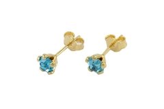 Brinco Cone 5 Garras Strass Azul Folheado à Ouro - BRFO0118 - comprar online