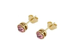 Brinco Copinho Strass Rosa Claro Folheado à Ouro - BRFO0044 - comprar online