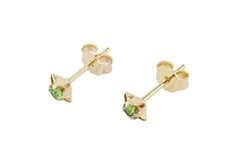 Brinco Mini Flor Copinho 4 Pétalas Strass Folheado à Ouro - BRFO0104 - comprar online