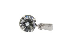 Pingente Ponto de Luz Zircônia 4 Garras 9mm Aço - PGAÇ0045 - comprar online